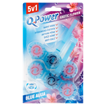 Q-Power Tuhý WC závěs blue aqua exotic flower