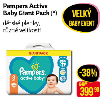 Pampers Active Baby Giant Pack - dětské plenky, různé velikosti