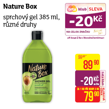 Nature Box - sprchový gel 385 ml, různé druhy