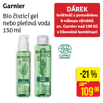 Garnier - Bio čisticí gel nebo pleťová voda 150 ml