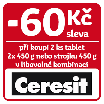 Využijte neklubové nabídky - sleva 60 Kč na vybrané výrobky Ceresit!