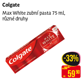 Colgate - Max White zubní pasta 75 ml, různé druhy