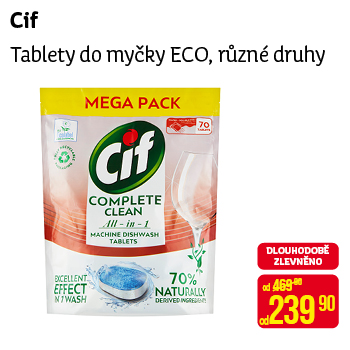 Cif - Tablety do myčky ECO, různé druhy