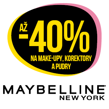 Využijte neklubové nabídky - sleva až 40% na make-upy, pudry a korektory značky Maybelline New York!