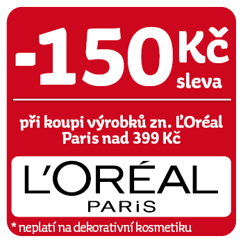 Využijte neklubové nabídky - sleva 150 Kč na výrobky značky L'Oréal Paris nad 399 Kč!