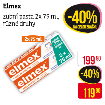 Elmex - zubní pasta 2x 75 ml, různé druhy