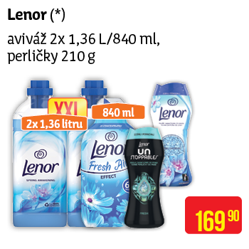 Lenor - aviváž 2x 1,36 L/840 ml, perličky 210 g