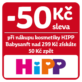 Využijte neklubové nabídky - sleva 50 Kč při nákupu kosmetiky HiPP Babysanft nad 299 Kč!