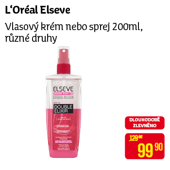 L'Oréal Elseve - Vlasový krém nebo sprej 200ml, různé druhy
