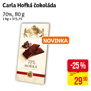 Carla - Hořká čokoláda 70% , 80g