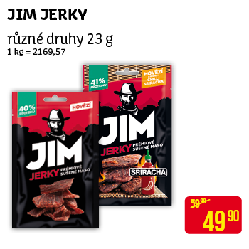 JIM JERKY - různé druhy 23g 