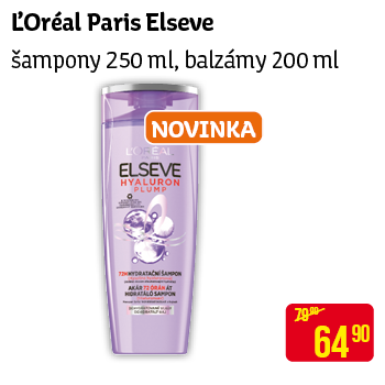 L'Oréal Elseve - šampony 250 ml, balzámy 200 ml