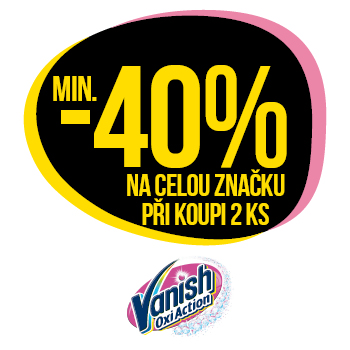 Využijte neklubové nabídky - min. 40% na celou značku Vanish při koupi 2 ks!