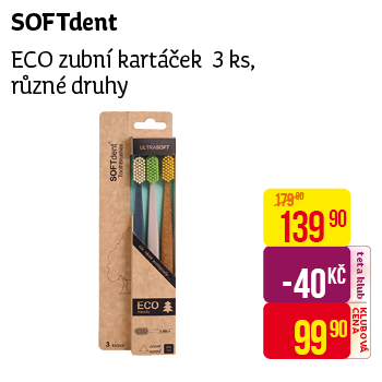 SOFTdent - ECO zubní kartáček 3 ks, různé druhy