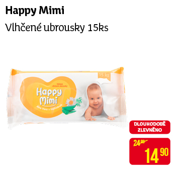 Happy Mimi - Vlhčené ubrousky 15ks