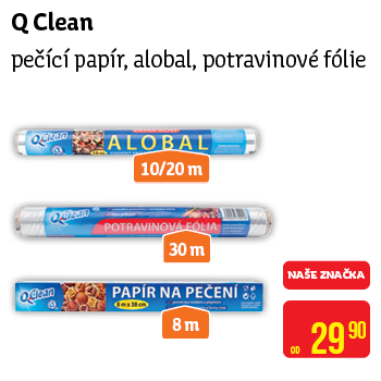 Q Clean - pečící papír, alobal, potravinové fólie