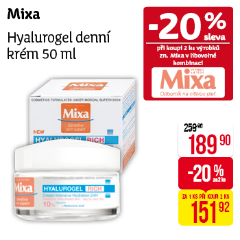 Mixa - Hyalurogel denní krém 50ml