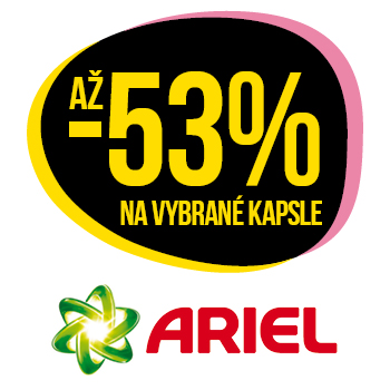 Využijte neklubové nabídky slevy až 53 % na vybrané kapsle značky Ariel!