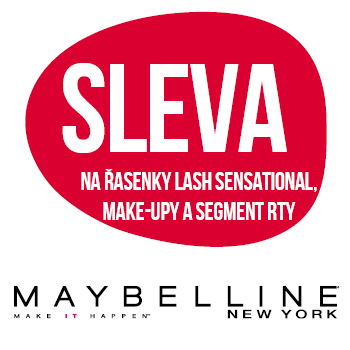Využijte neklubové nabídky - sleva na řasenky Lash Sensational, make-upy a segment rty značky Maybelline New York!