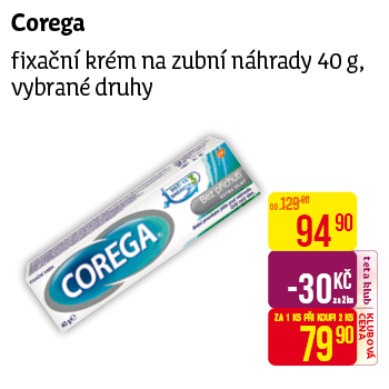 Corega - fixační krém na zubní náhrady 40 g, vybrané druhy