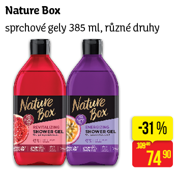 Nature Box - sprchové gely 385 ml, různé druhy
