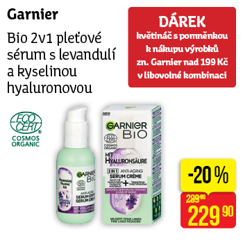 Garnier - Bio 2v1 pleťové sérum s levandulí a kyselinou hyaluronovou
