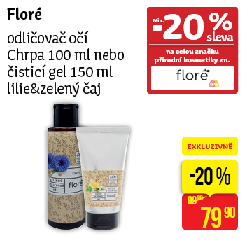 Floré - odličovač očí Chrpa 100ml nebo čisticí gel 150 ml lilie&zelený čaj