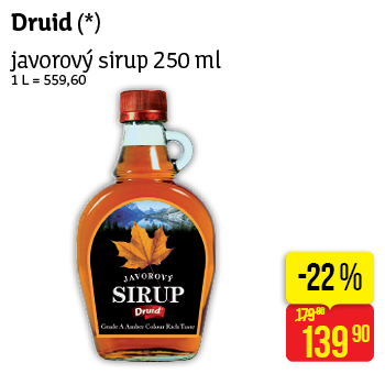 Druid -javorový sirup 250ml 