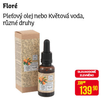 Floré - Pleťový olej nebo Květová voda, různé druhy