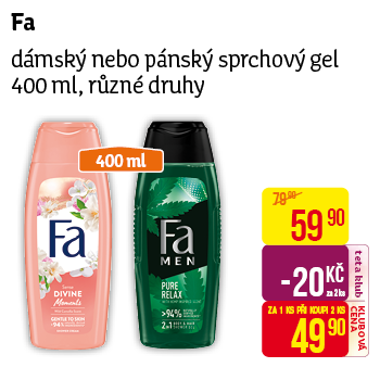 Fa - dámský nebo pánský sprchový gel 400 ml, různé druhy