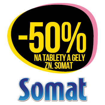 Využijte neklubové nabídky slevy 50 % na tablety a gely značky Somat!
