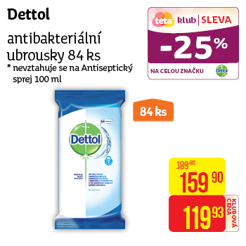 Dettol - antibakteriální ubrousky 84 ks