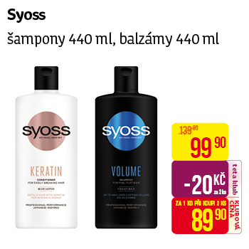 Syoss - šampony 440ml, balzámy 440ml