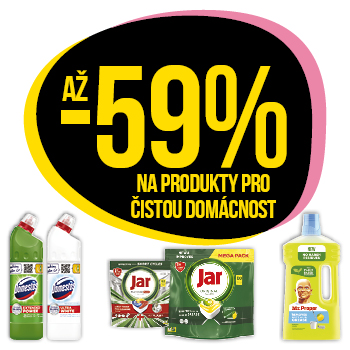Využijte neklubové nabídky - sleva až 59 % produkty pro čistou domácnost!