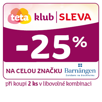 Využijte klubové nabídky slevy 25 % na celou značku Barnängen při koupi 2 ks v libovolné kombinaci!