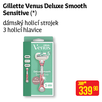 Gillette Venus Deluxe Smooth Sensitive - dámský holicí stojek 3 holicí hlavice