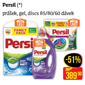 Persil - prášek, gel, discs 85/80/60 dávek
