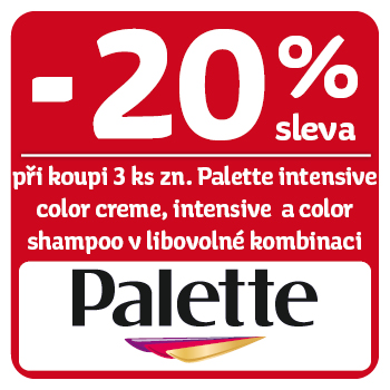 Využijte neklubové nabídky - sleva 20 % na vybrané výrobky Palette!