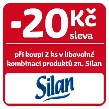 Využijte neklubové nabídky slevy 20 Kč  při koupi 2 libovolné kombinaci produktů značky Silan!