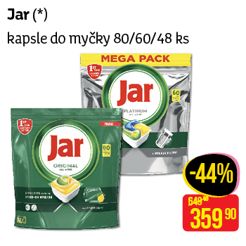 Jar - kapsle do myčky 80/60/48 ks