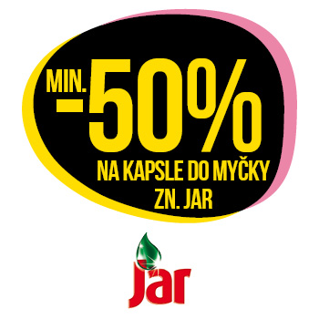 Využijte neklubové nabídky slevy min 50% na kapsle do myčky značky Jar!