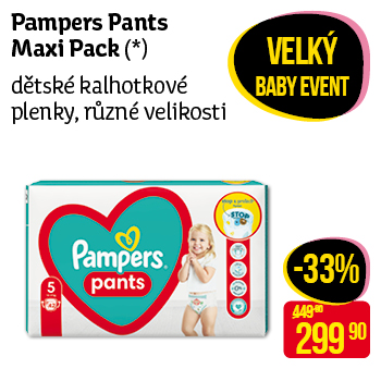 Pampers Pants Maxi Pack - dětské kalhotkové plenky, různé velikosti