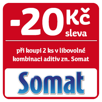Využijte neklubové nabídky - sleva 20 Kč na aditiva Somat při koupi 2 ks v libovolné kombinaci!