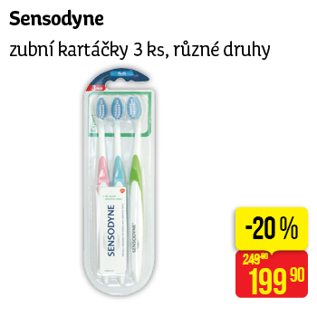 Sensodyne - zubní kartáčky 3 ks, různé druhy