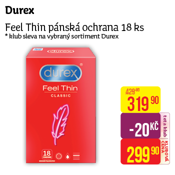 Durex - Feel Thin pánská ochrana 18 ks