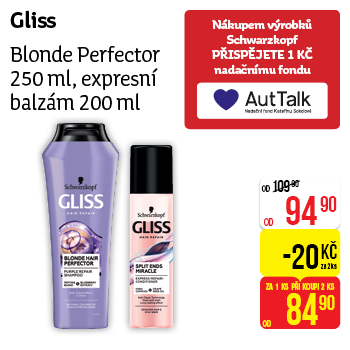Gliss - Blonde Perfector 250 ml, expresní balzám 200 ml