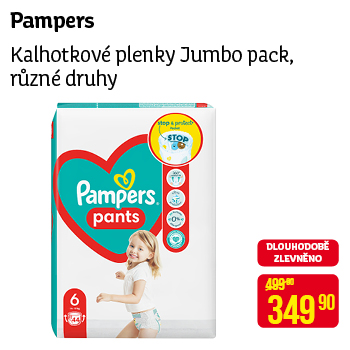 Pampers - Kalhotkové plenky Jumbo pack, různé druhy
