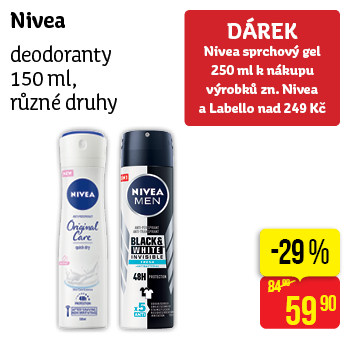 Nivea - deodoranty 150 ml, různé druhy