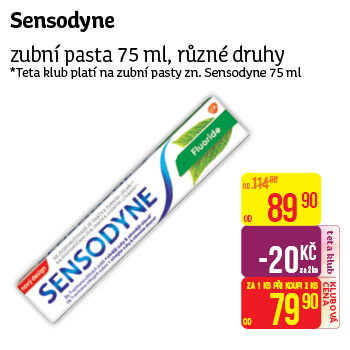 Sensodyne - zubní pasta 75ml, různé druhy