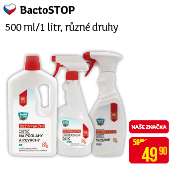 BactoSTOP - 500 ml/1 litr, různé druhy